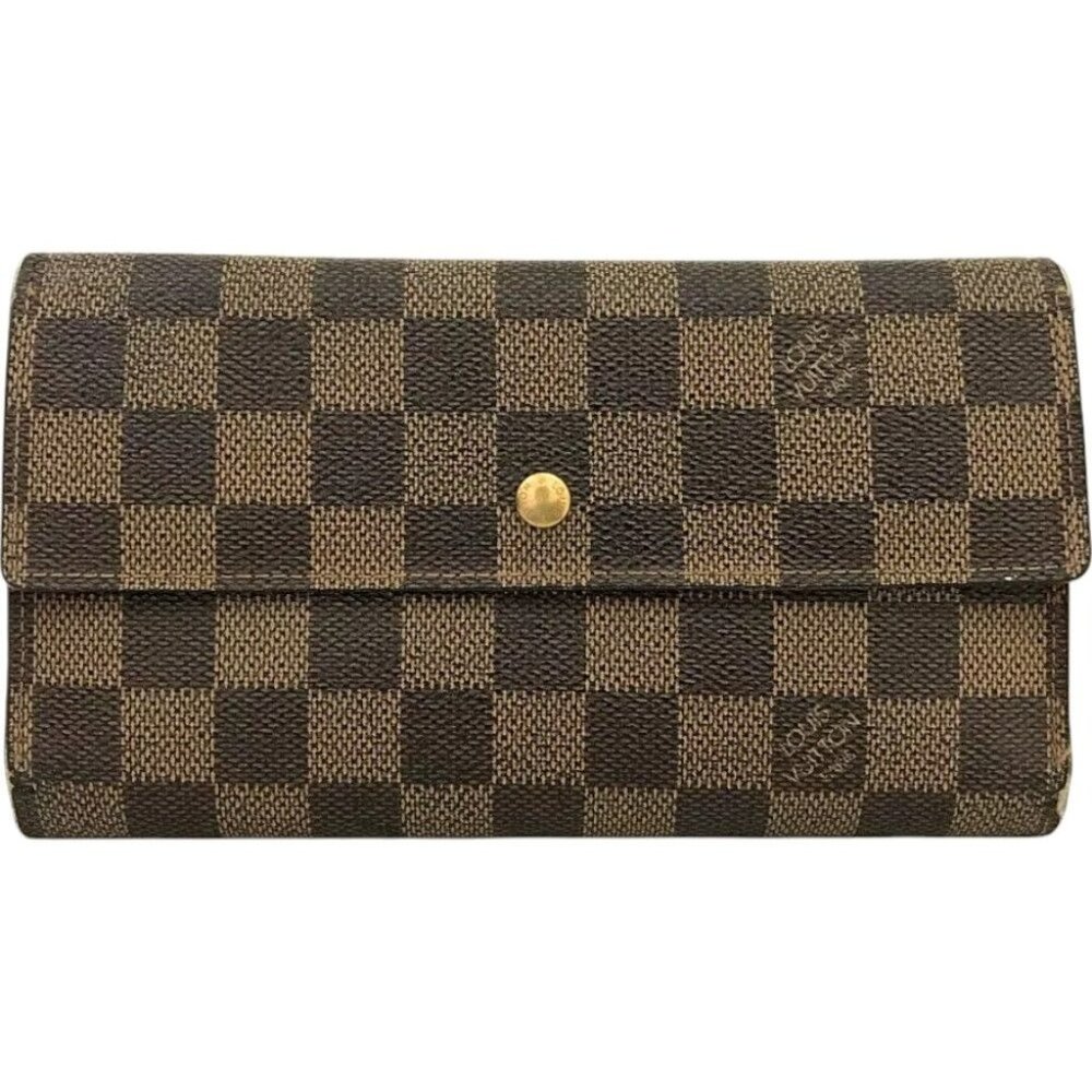 865210BA (L2) Louis Vuitton Wallet Long Porte Tresor International Brown Damier